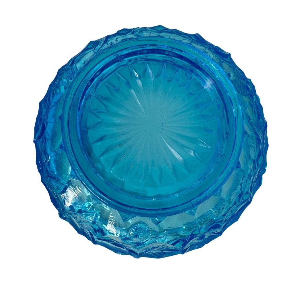 Fenton Blue Opalescent Honeycomb Clover Pattern Master Berry Bowl 1910 Vintage - Picture 4 of 16